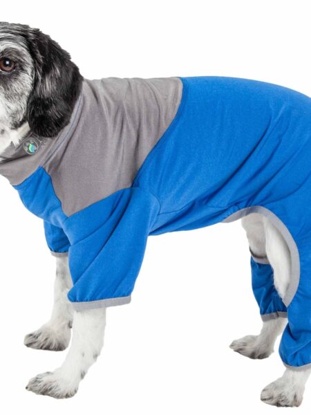 Pet Life  Active 'embarker' Heathered Performance 4-way Stretch Two-toned Full Body Warm Up